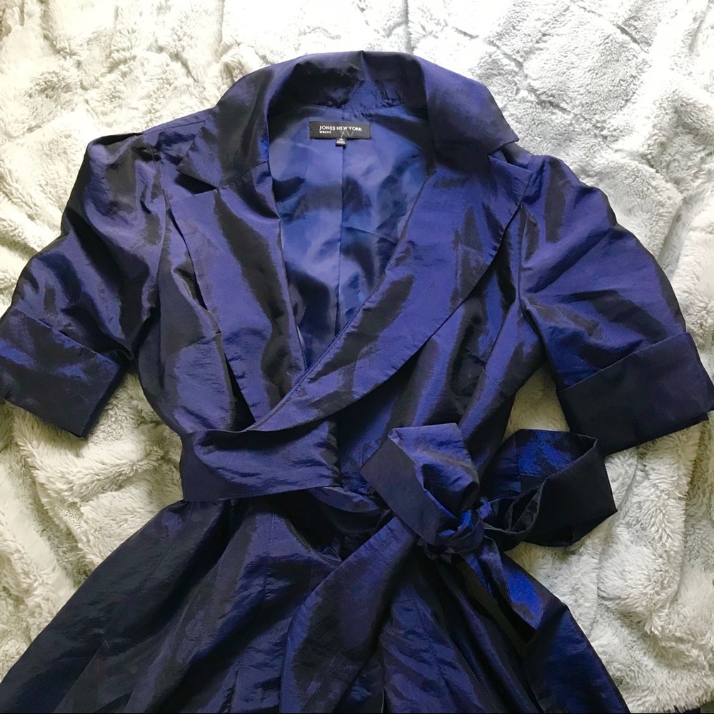 Royal blue A-line wrap dress!